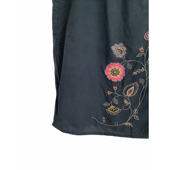 Unbranded Black Embroidered Midi Wrap Skirt - Picture 4 of 7